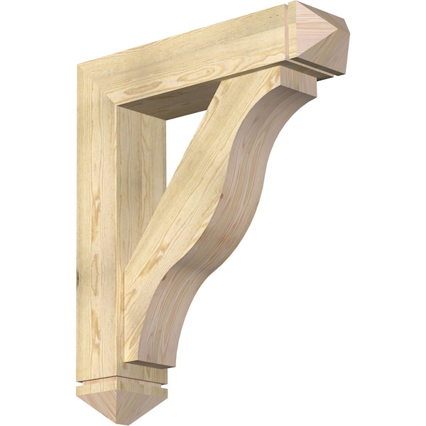 Ekena Millwork Funston Arts and Crafts Rough Sawn Bracket w/ Offset Brace, Douglas Fir, 8"W x 34"D x 40"H BKT0806X34X40FST03RDF - main